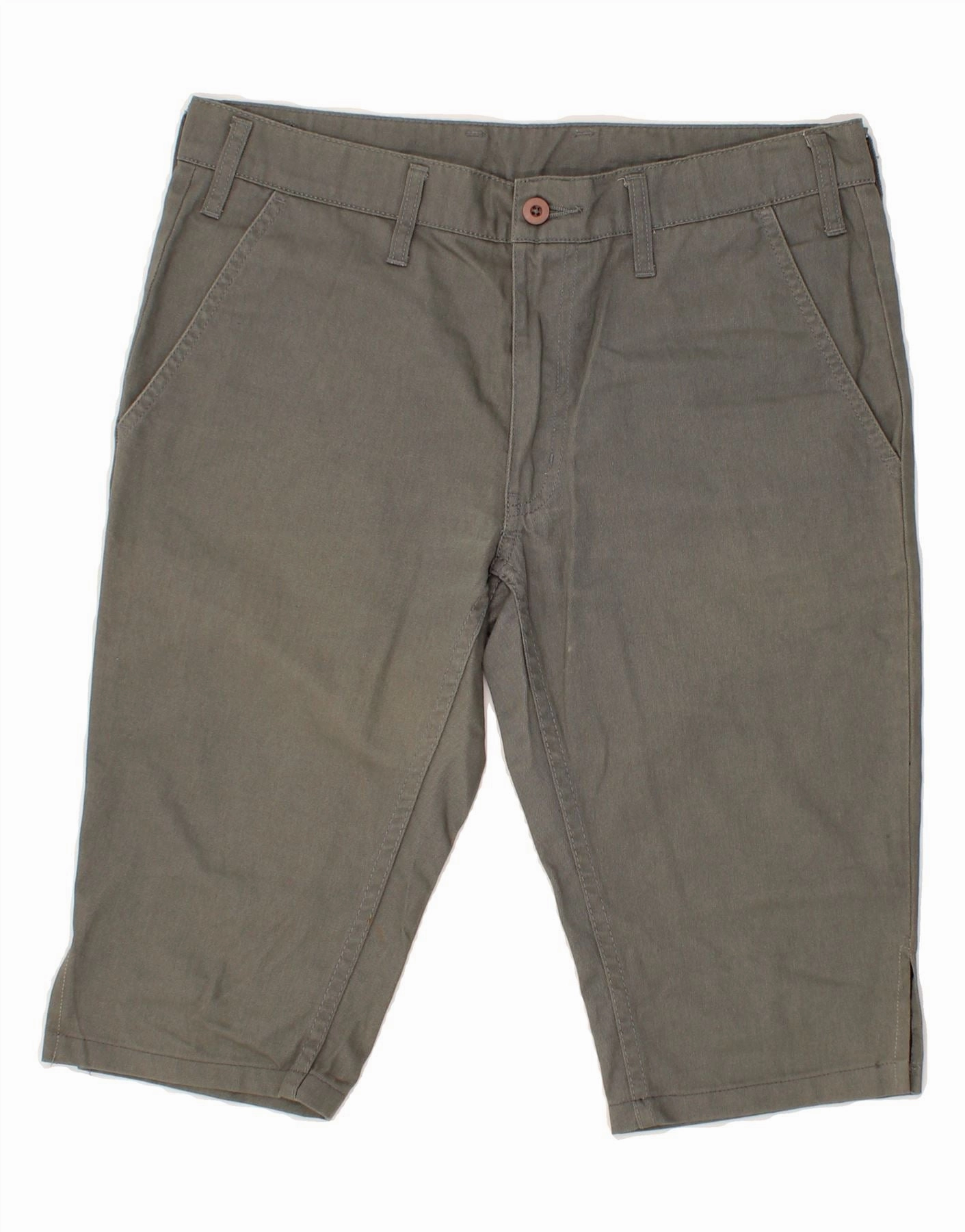 CHEAP MONDAY Mens Chino Shorts W31 Medium Grey Cotton Stretch Design creative industry