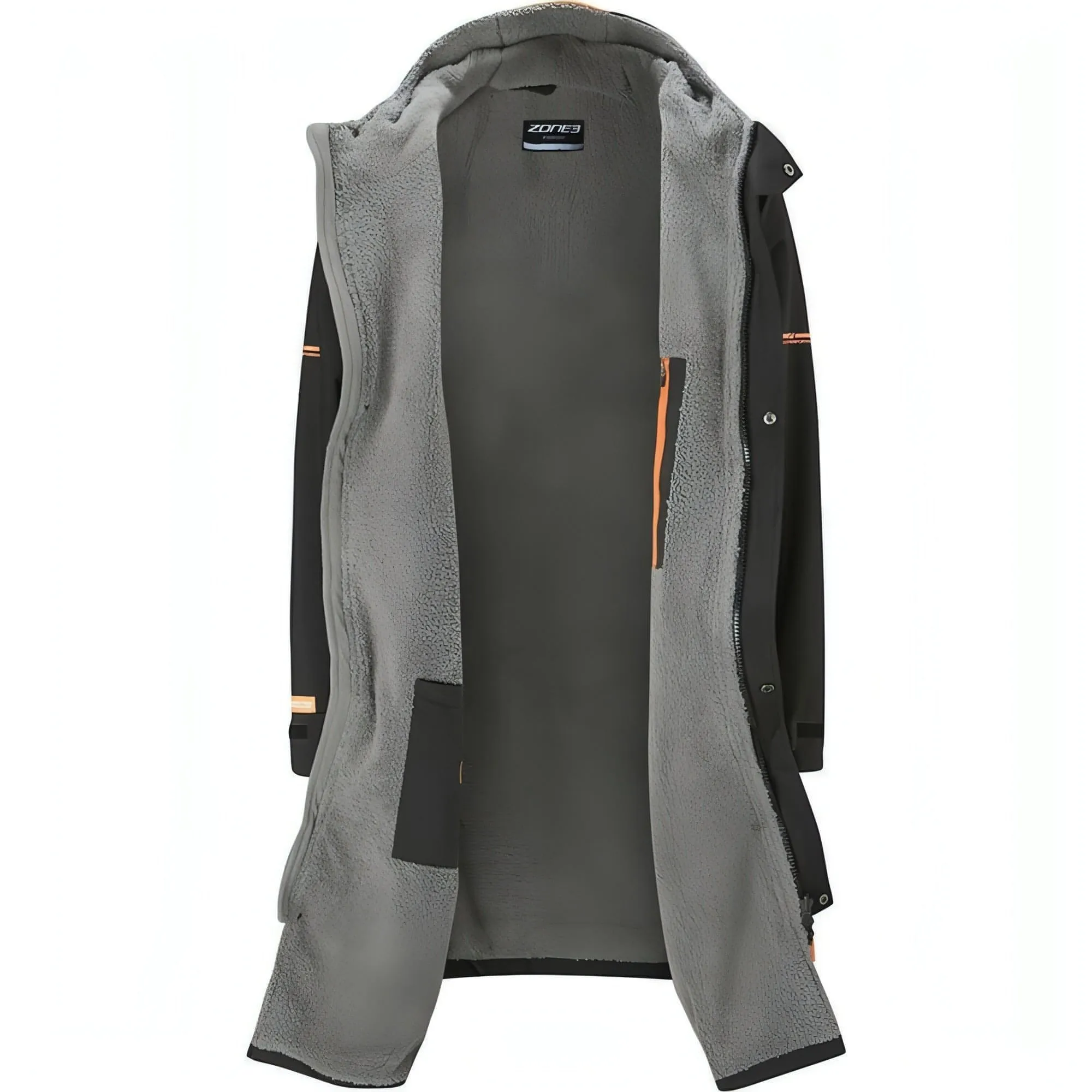 Layered Ease Flatlock stitching Zone3 Heat-Tech Polar Fleece Changing Robe - Black