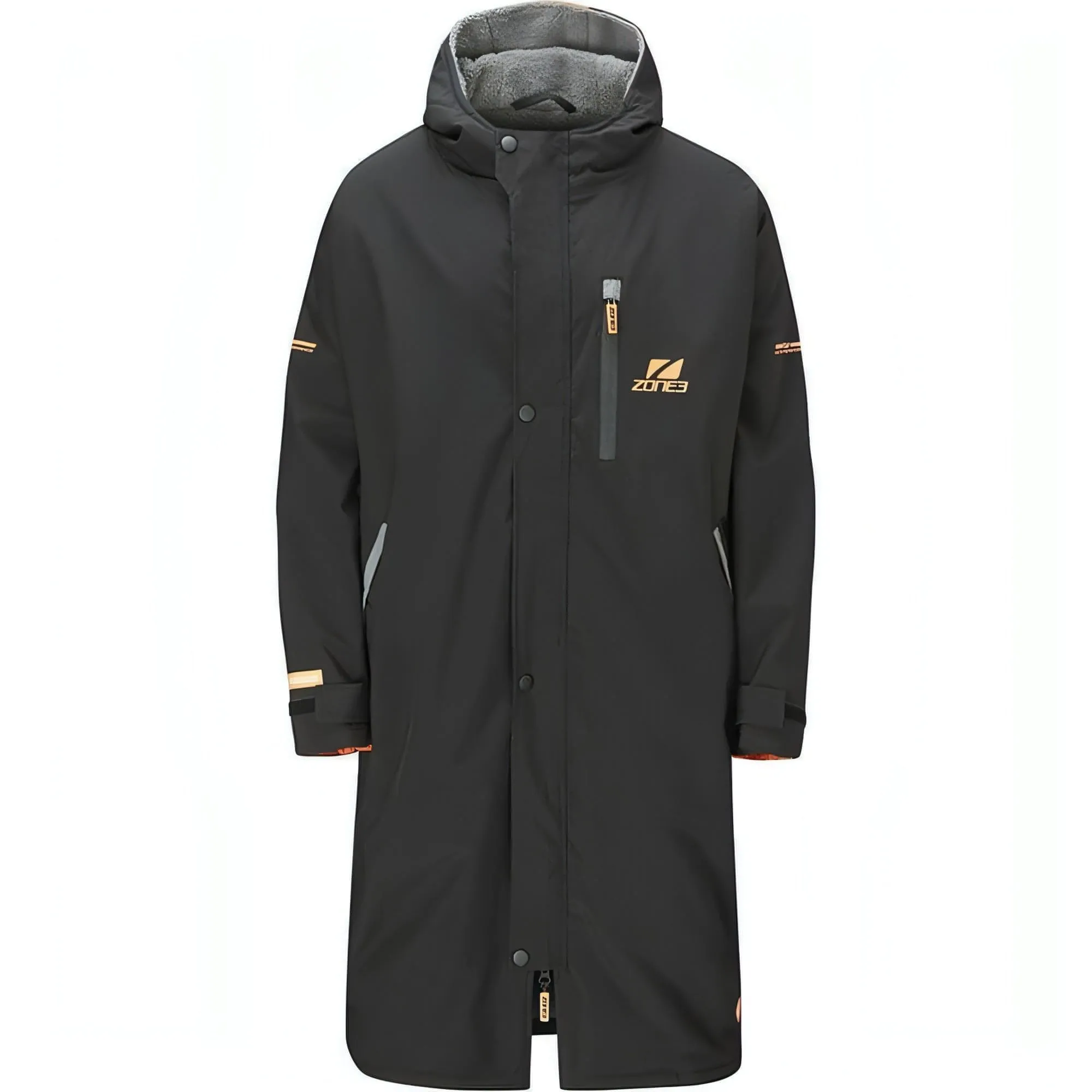 Softened Edges Smooth zipper closure Zone3 Heat-Tech Polar Fleece Changing Robe - Black