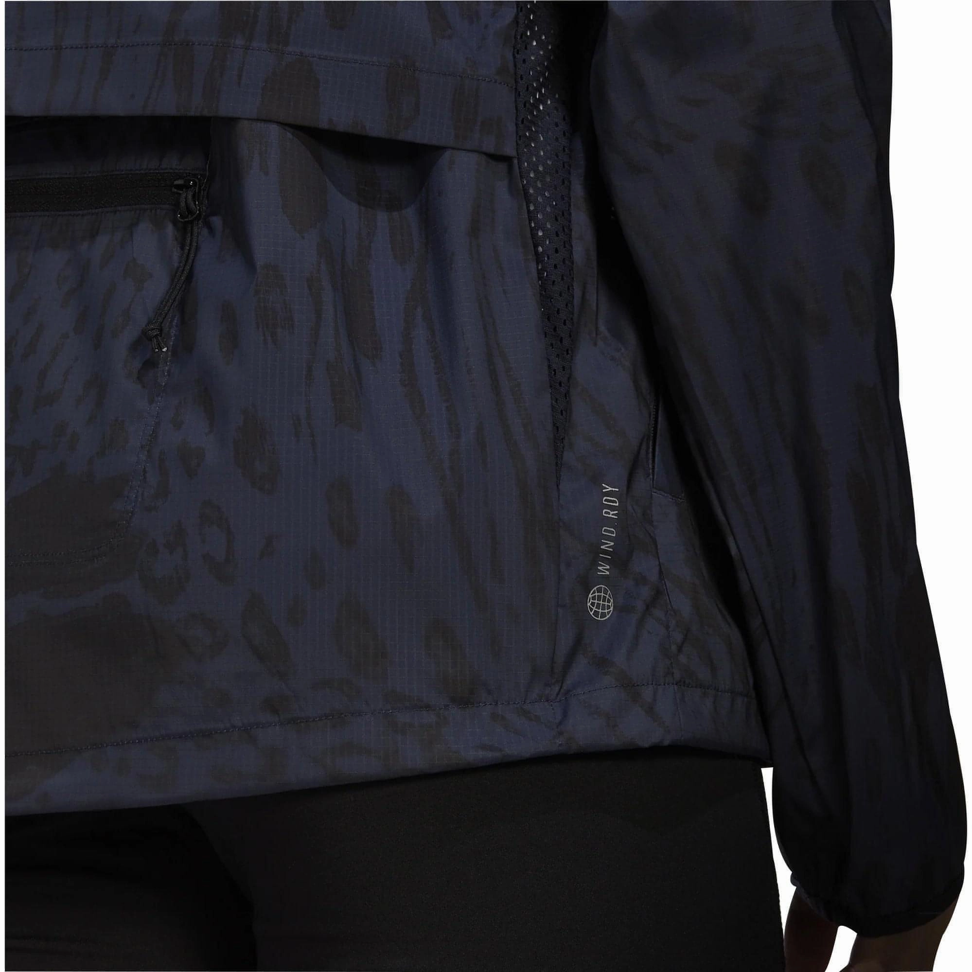 NoiseFreeMaterial adidas Fast Womens Running Jacket - Navy