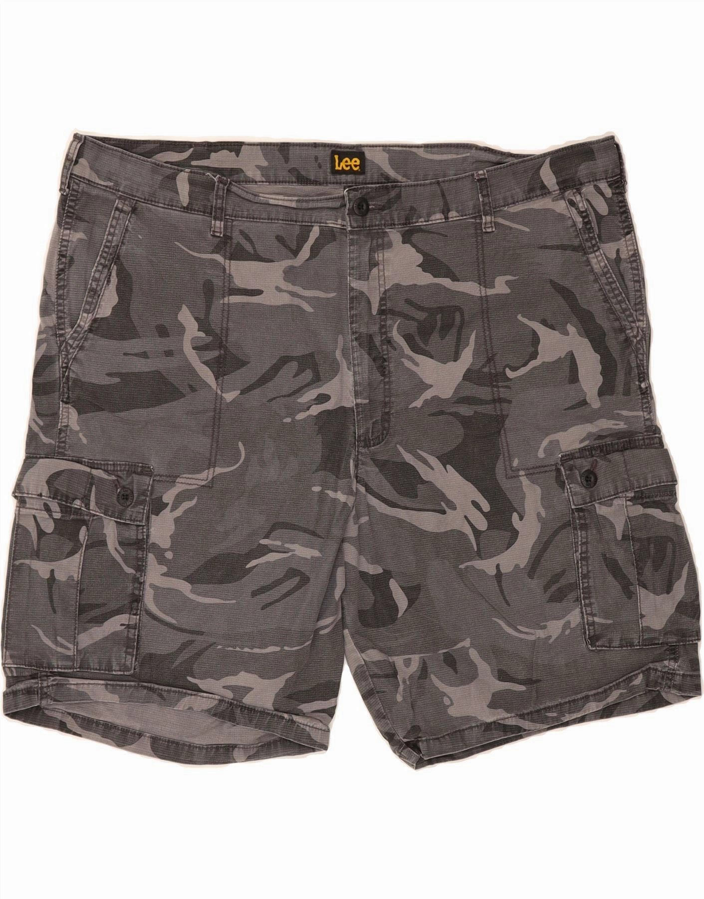 Freestyle Comfort LEE Mens Cargo Shorts W46 3XL Grey Camouflage Cotton