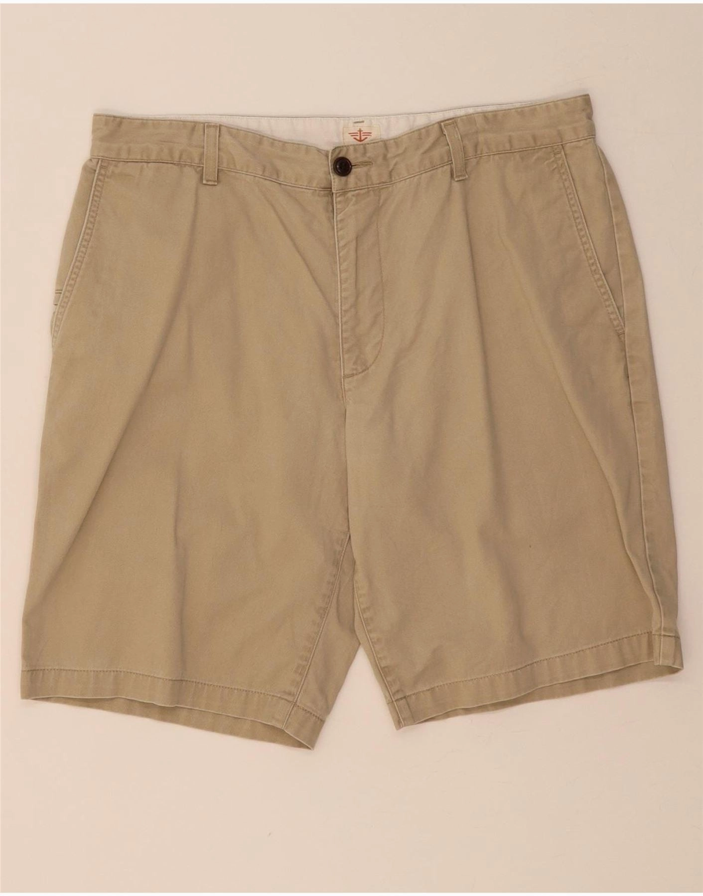 DOCKERS Mens Cargo Shorts W34 Large  Beige Cotton Core Flex