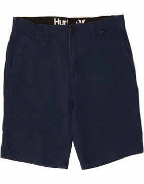 HURLEY Mens Chino Shorts W32 Medium Navy Blue Cotton Artisanal Tactical Attachment Loops