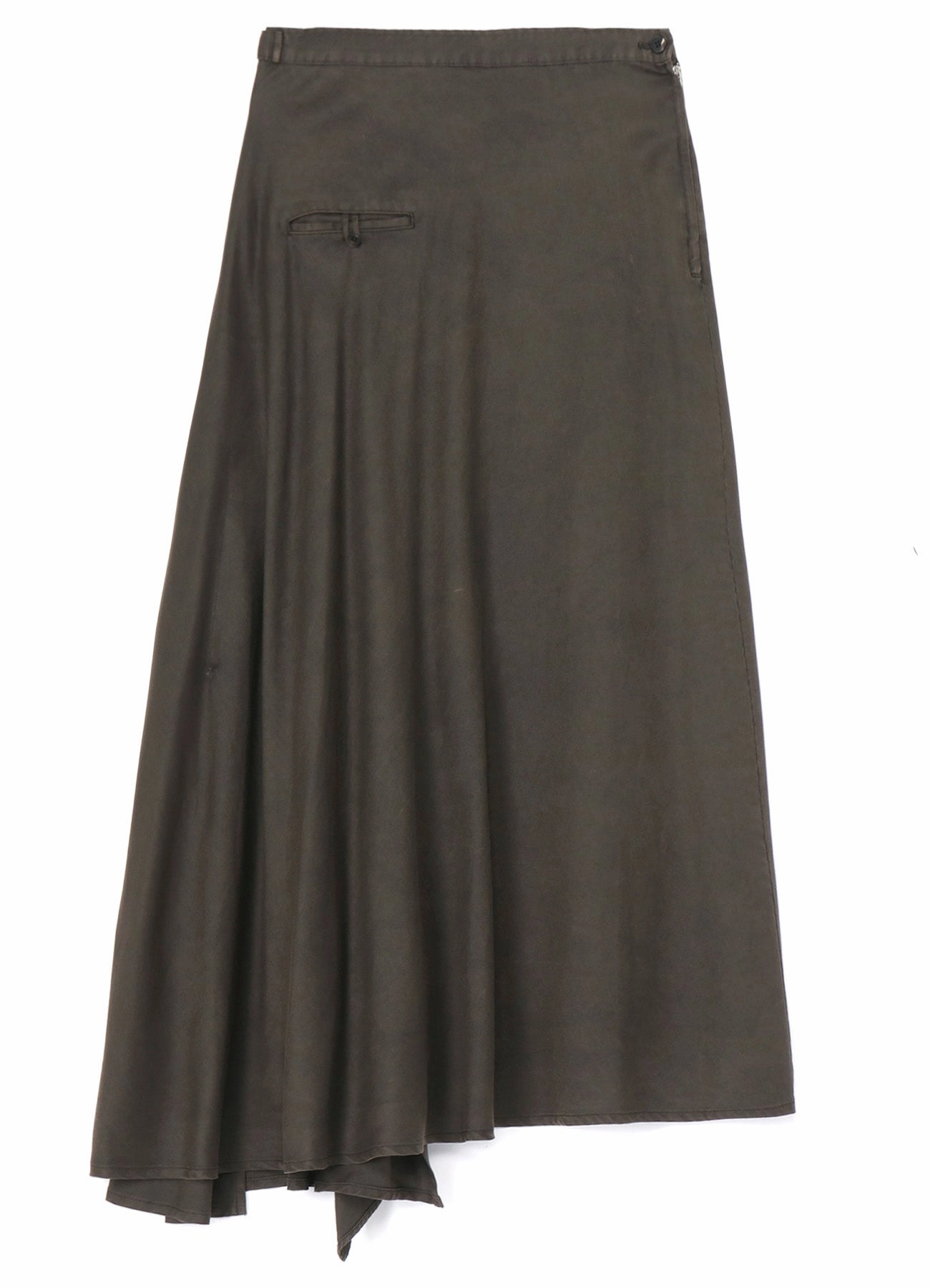 Simple Fit TENCEL PIGMENT DYEING PIPING POCKET UNBALANCE SKIRT