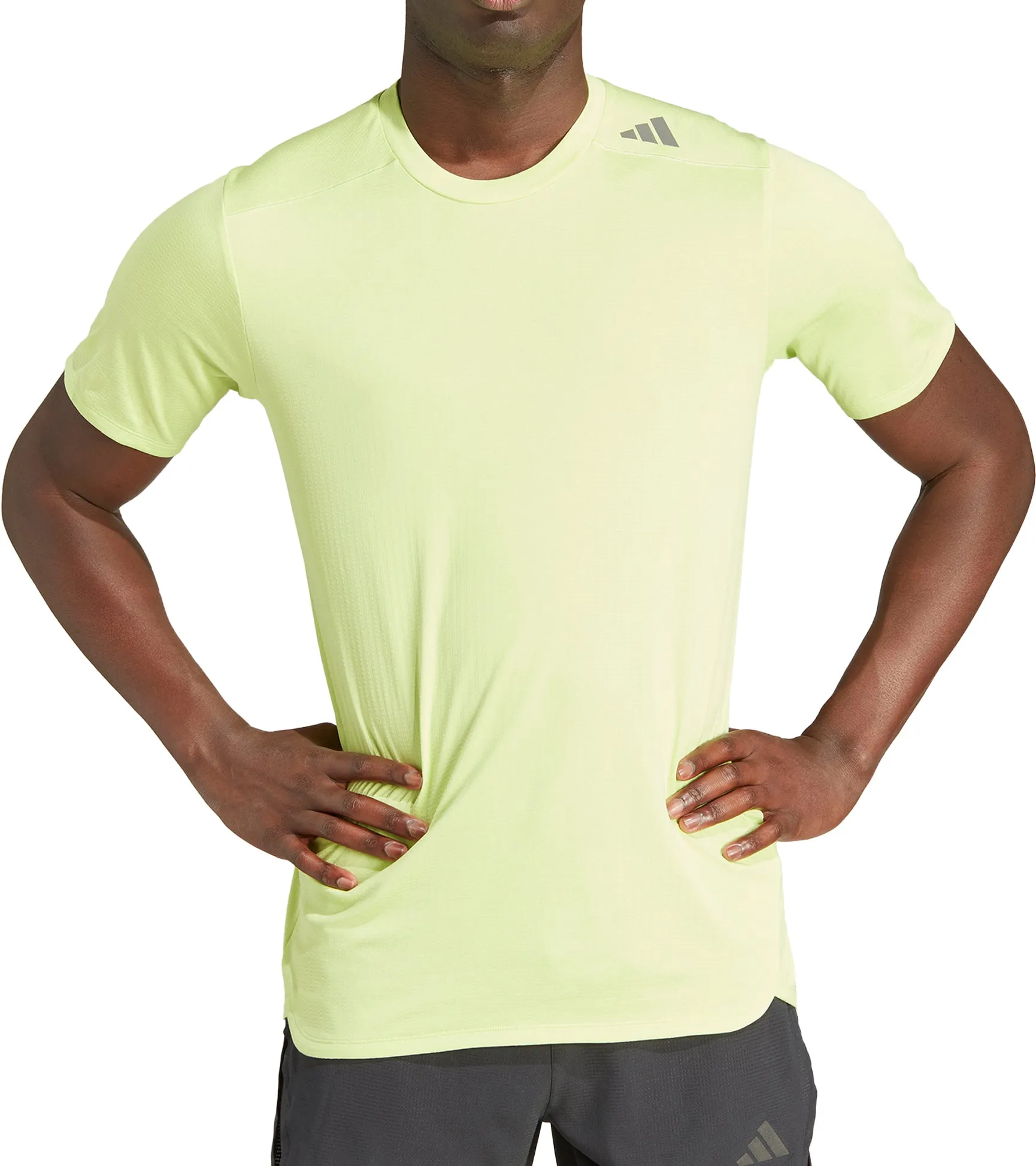 adidas Designed 4 Training Short Sleeve Mens Training Top - Green Cozy Vibes
