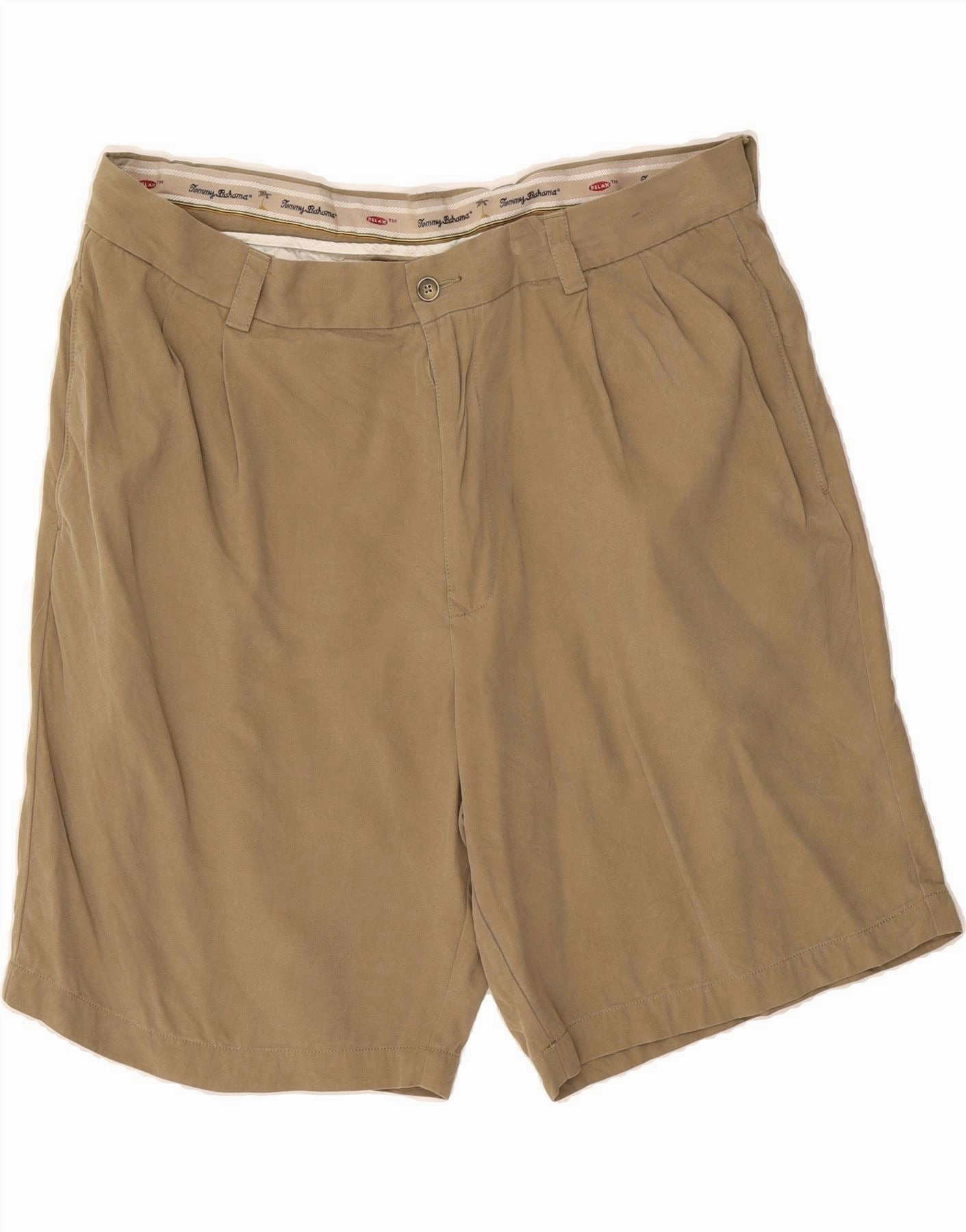Performance Wear Flex Style TOMMY BAHAMA Mens Relaxed Fit Chino Shorts W36 Large  Beige Silk
