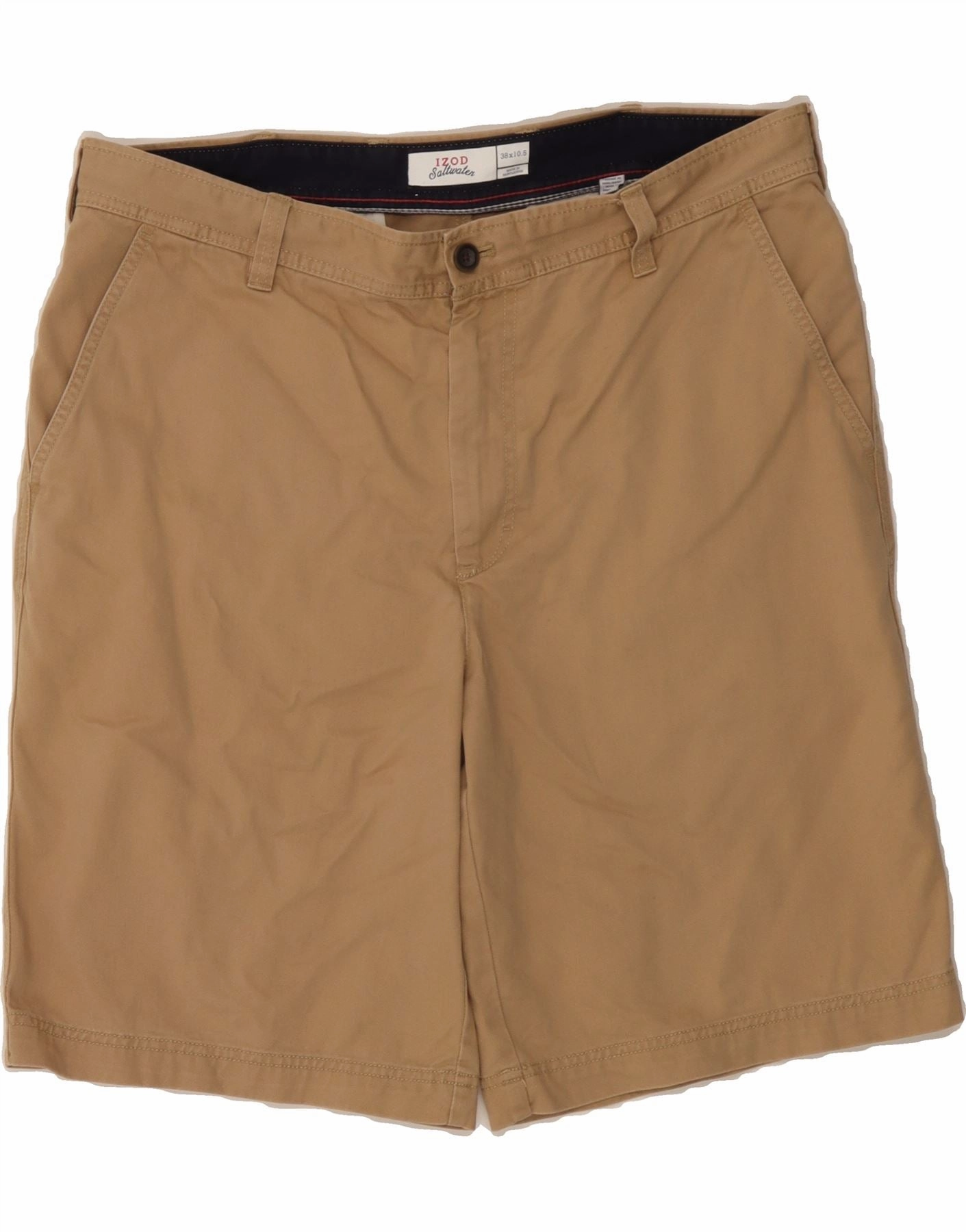 IZOD Mens Salt Water Chino Shorts W38 XL Beige Cotton Outdoor Adventure
