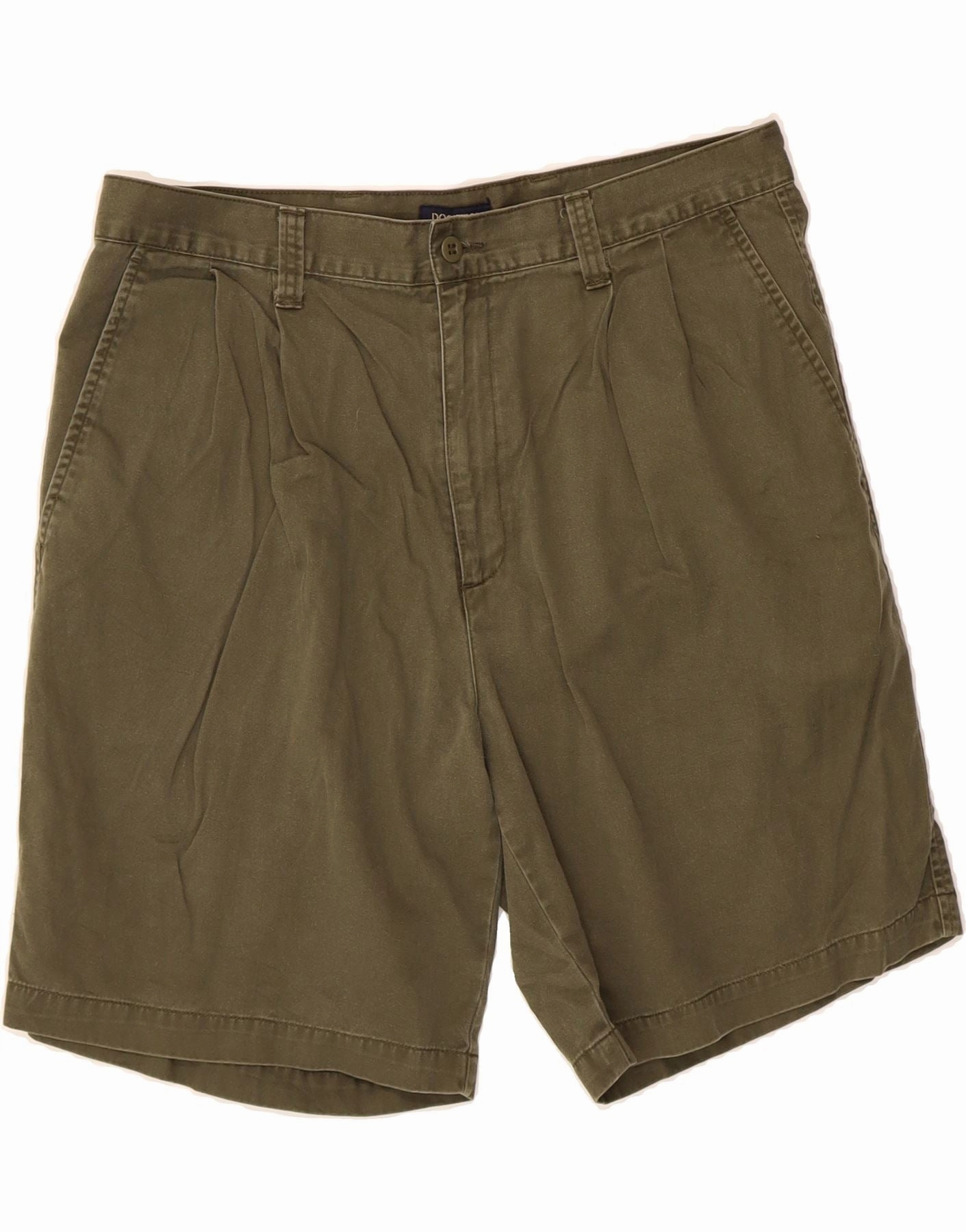 DOCKERS Mens Khakis Pegged Chino Shorts W36 Large Green Cotton Breathable Layer Flexible Layer