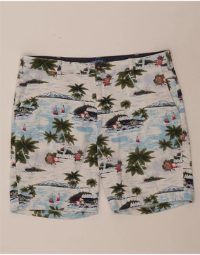 Active Design Windproof Design NAUTICA Mens Hawaiian Graphic Chino Shorts W36 Large  White