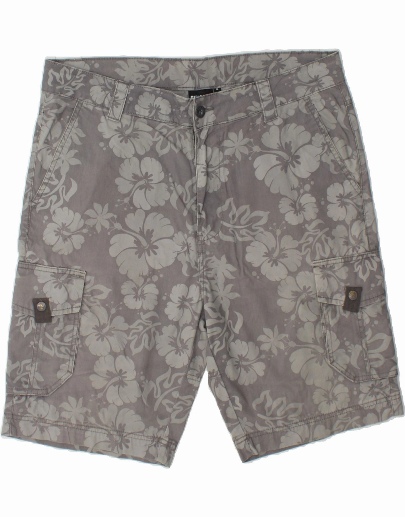 SNEAKER FREAK  Mens Cargo Shorts XL W38 Grey Floral Cotton Run Ready Active Style