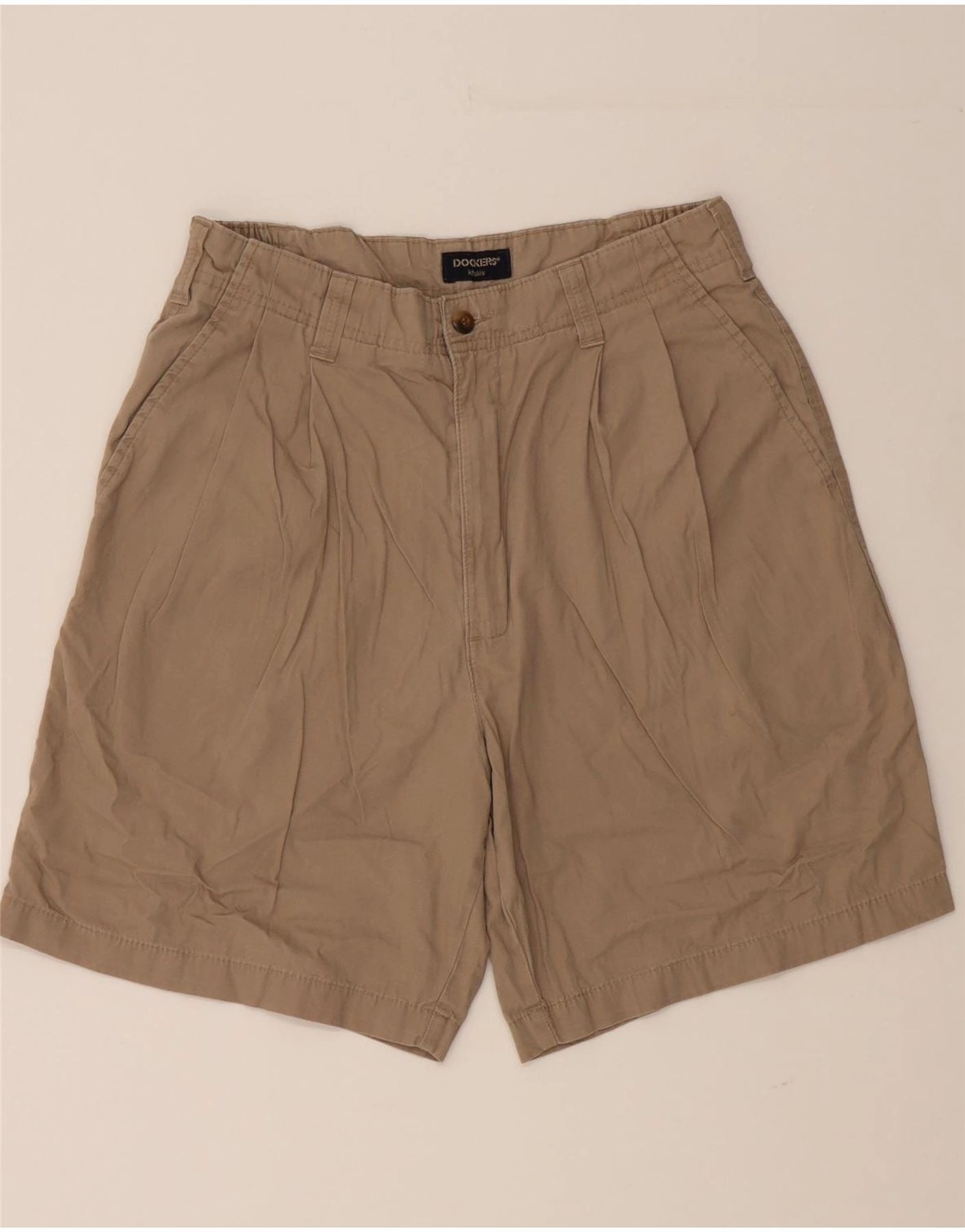 DOCKERS Mens Khakis Pegged Chino Shorts W31 Medium Beige Cooling Fabric