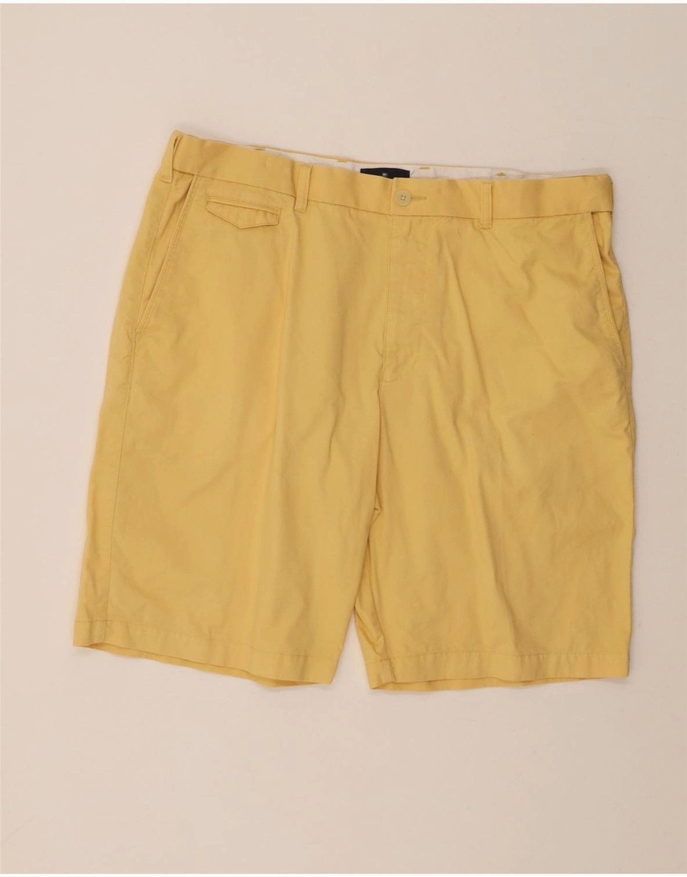 MARKS & SPENCER Mens Blue Harbour Chino Shorts W40 XL Yellow Cotton Personalized Tapered leg
