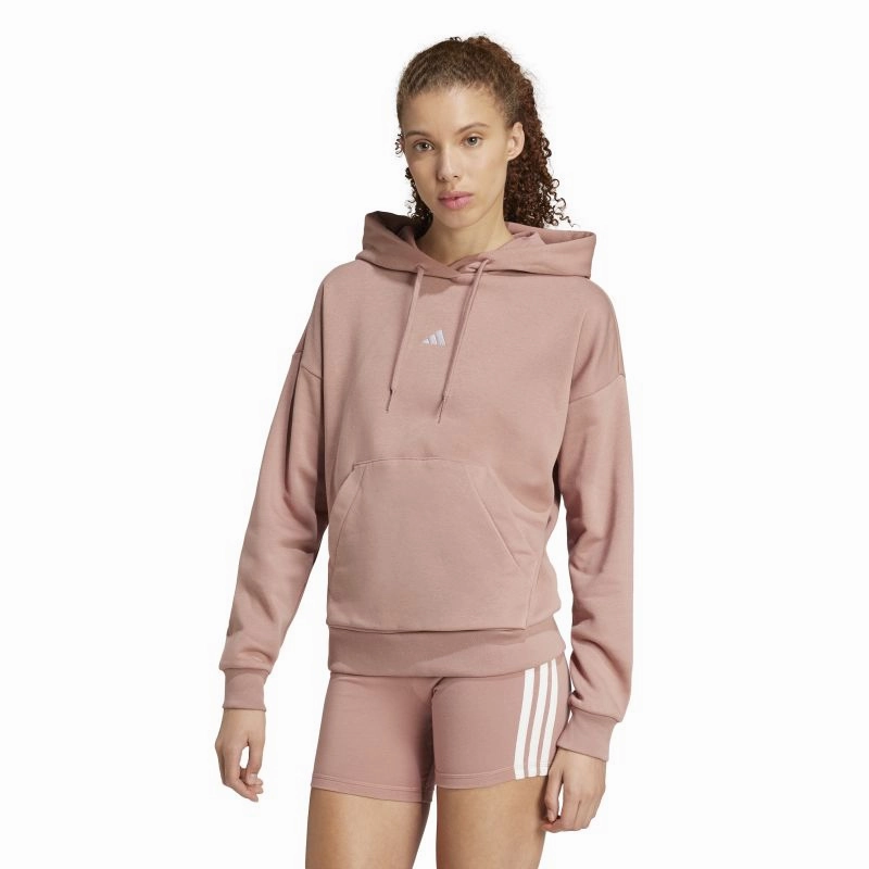 Adidas Womens Essentials Small Logo Feel Cozy Hoodie Thermal Lined Zippered Front Closure