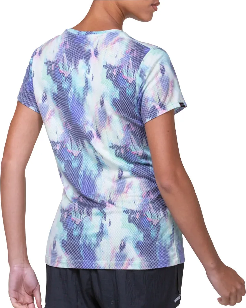 Seasonal Smart Non Restrictive Silhouette Ronhill Golden Hour Short Sleeve Womens Running Top - Blue