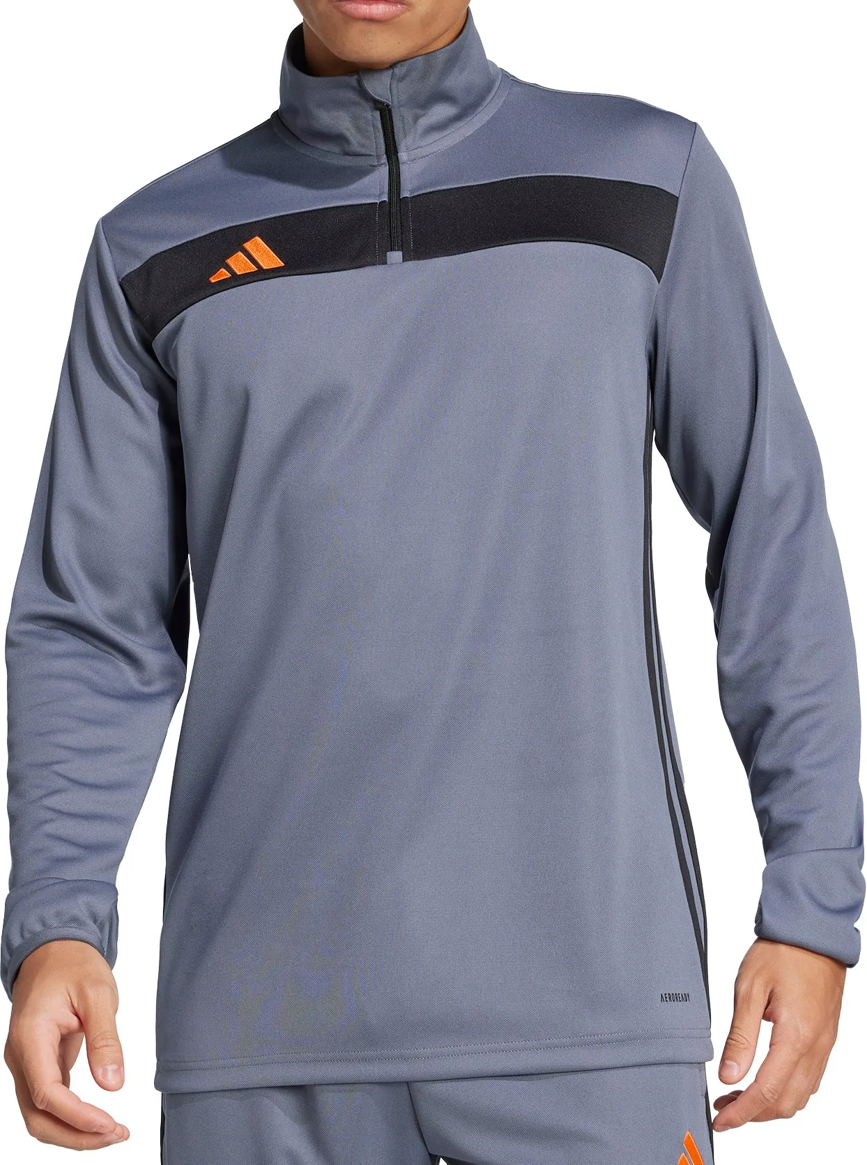 LightweightBlend adidas Tiro 25 Essentials Half Zip Long Sleeve Mens Training Top - Grey