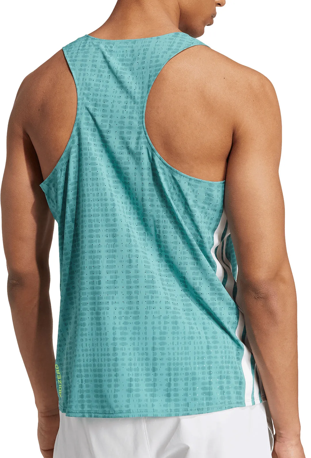 Holiday Style Fashion Top adidas Adizero Mens Running Vest - Green