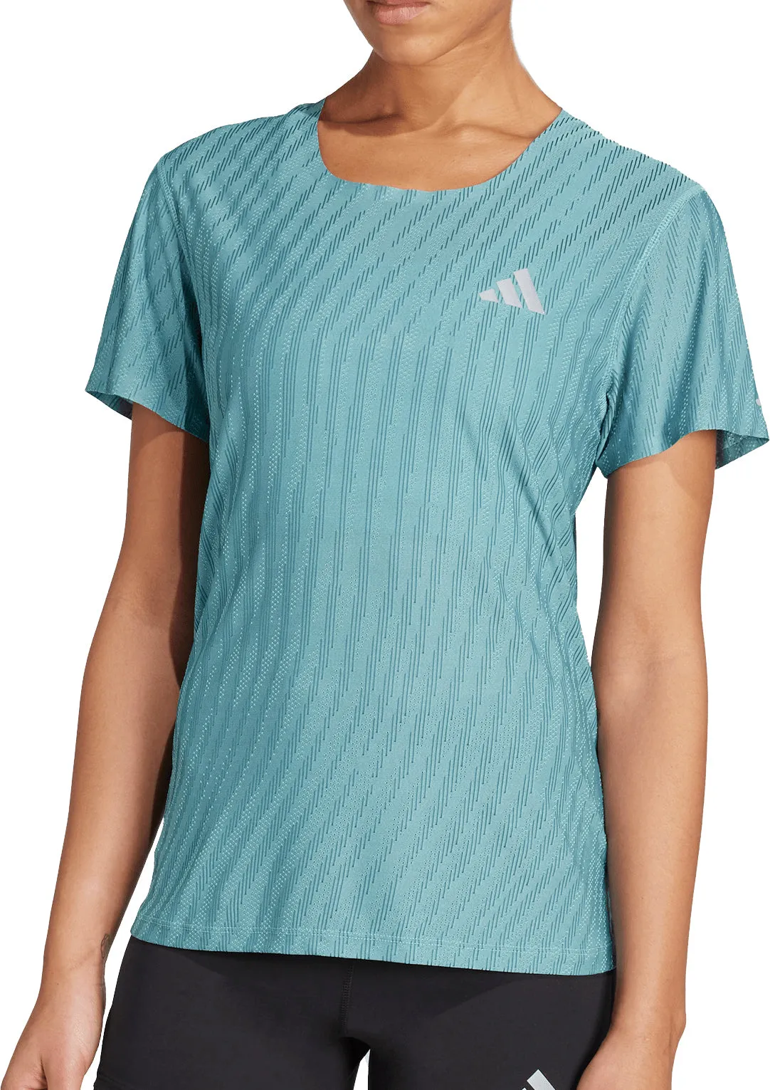 Effortless Daywear Chic Comfort Wear adidas ADI365 ClimaCool  Short Sleeve Womens Running Top - Green
