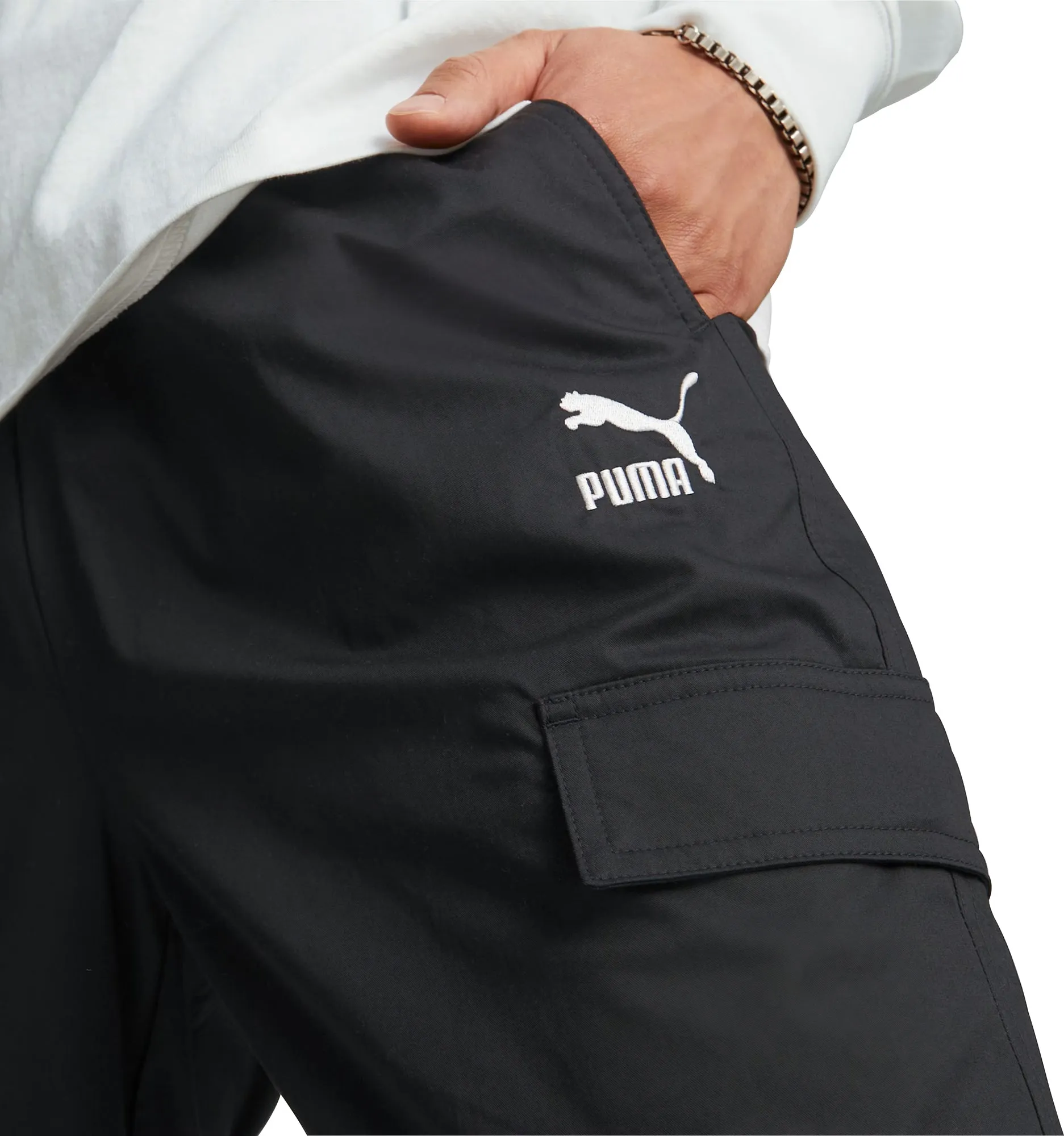 Puma Classic Woven Mens Pants - Black Slim Design Quick Wear