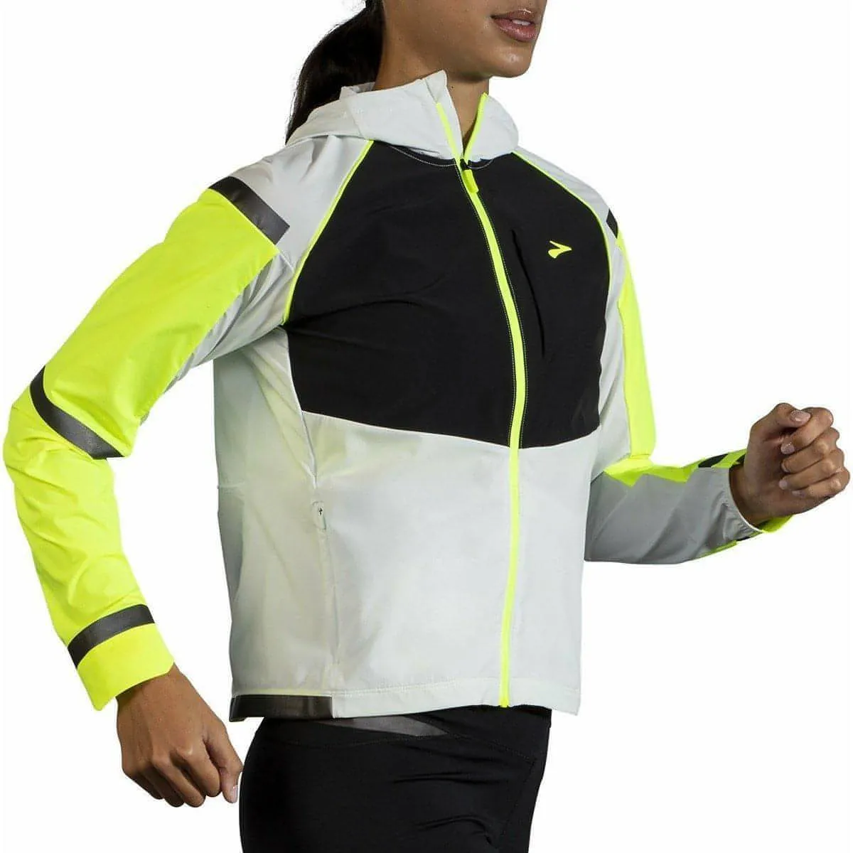 Brooks Carbonite Womens Running Jacket - Grey Abrasion Resistant Finish Flexible Shoulder Panels