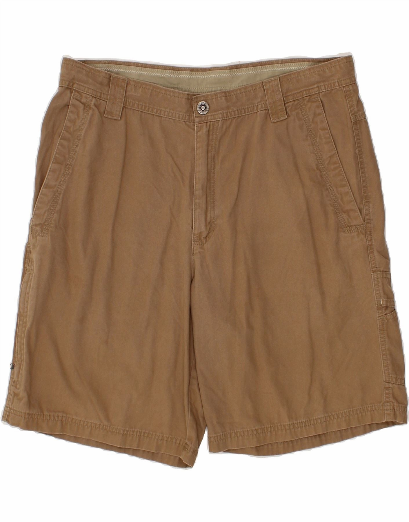 Ergonomic Contour Shape Easy Match COLUMBIA Mens Omni-Shield Chino Shorts W36 Large Brown Cotton