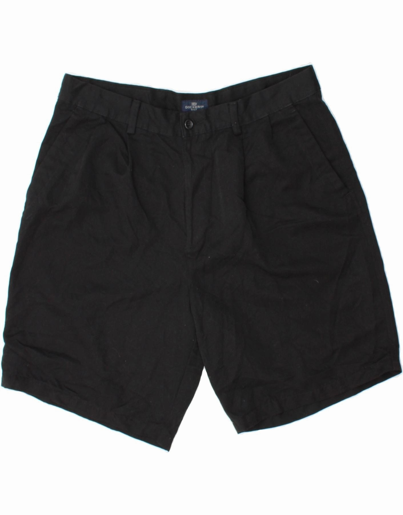 DOCKERS Mens Golf Chino Shorts W36 Large  Black Polyester Comfy Stretch LightweightFabric