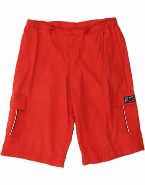 Adjustable Waist Thermoregulating Fabric FILA Mens Cargo Shorts Medium W34 Red Cotton