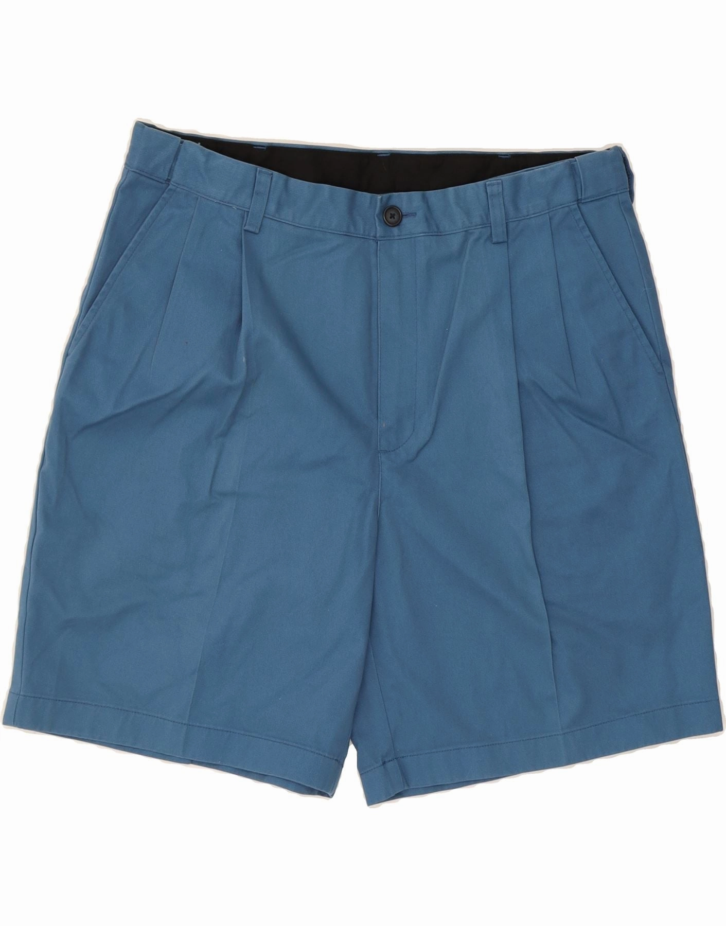 L.L.BEAN Mens Pegged Chino Shorts W36 Large Blue Cotton Colorfast Treatment Anti Pill Surface