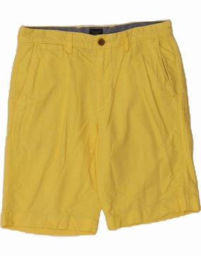 J. CREW Mens Club Chino Shorts W30 Medium Yellow Cotton ElasticHem