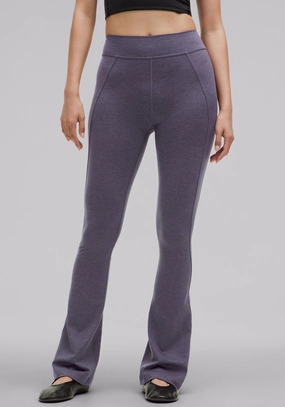 Soft Sueded Split-Hem High-Rise Mini-Flare Pant RipstopFabric