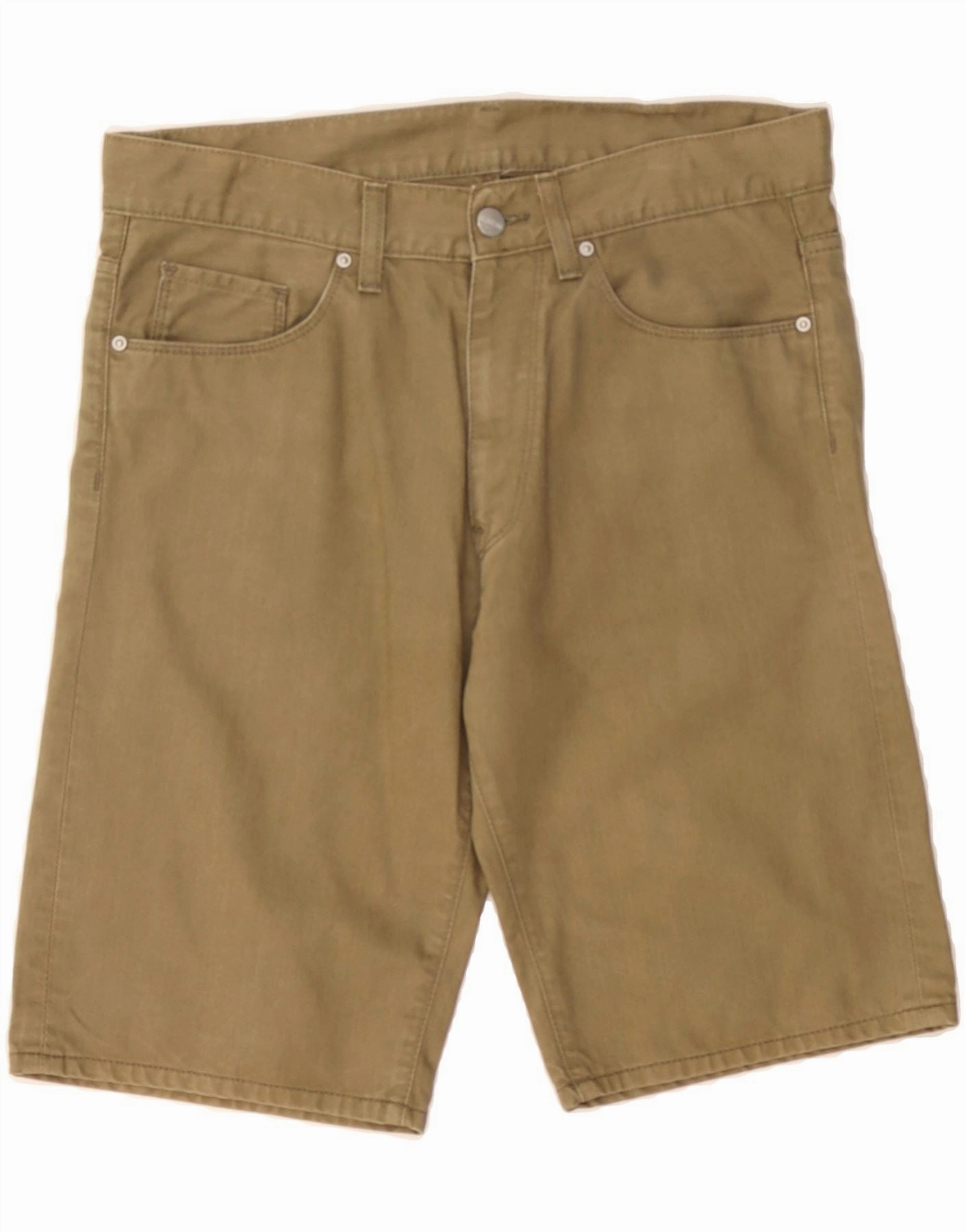 CARHARTT Mens Denim Shorts W30 Medium Khaki Cotton Travel Fit