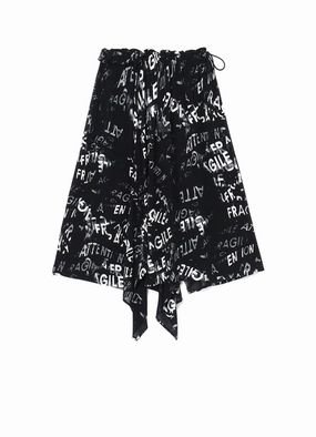 RAYON GEORGETTE ASYMMETRIC SKIRT Flexible Knees Light Fabric