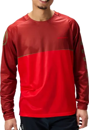 Endura Core Printed Long Sleeve Mens Cycling Jersey - Red Leisure Wear