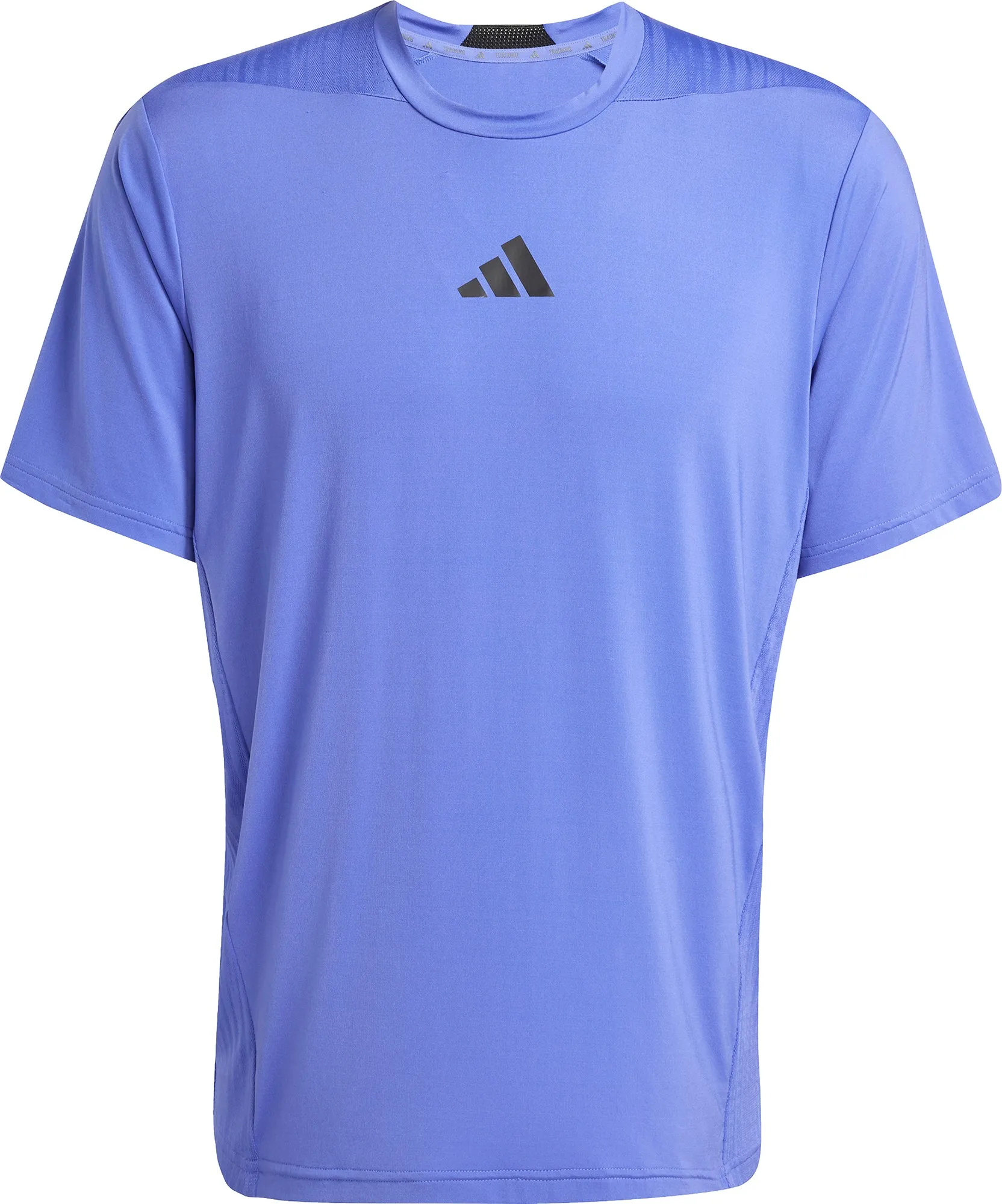 Casual Vibe Wear Low Profile Collar adidas Designed For Training Intensity Short Sleeve Mens Training Top - Blue