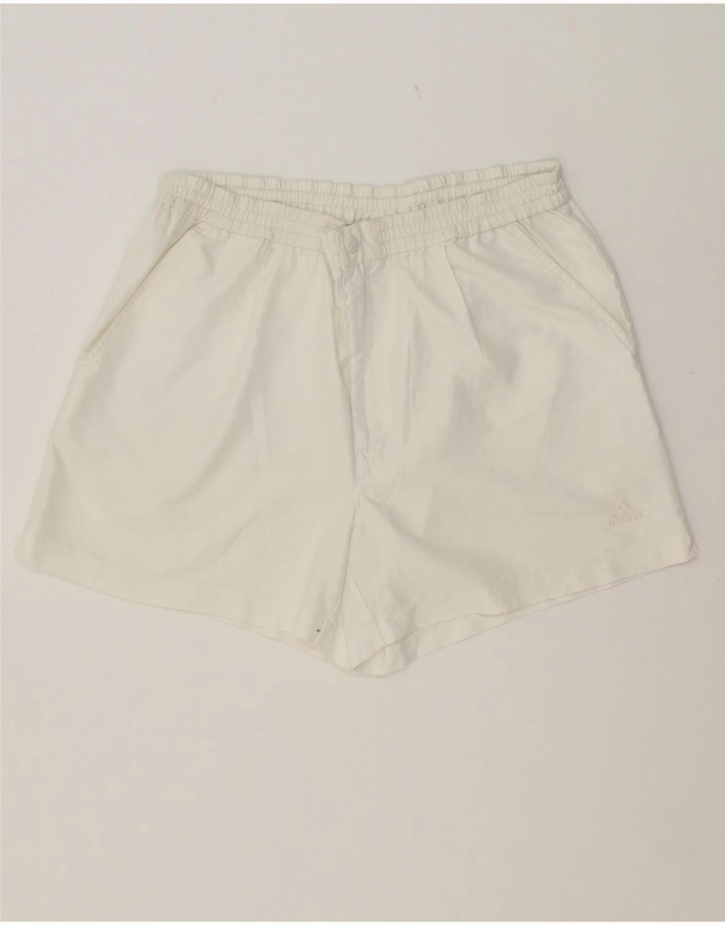 ADIDAS Mens Chino Shorts W36 Large White Polyester No Ride Up Technology