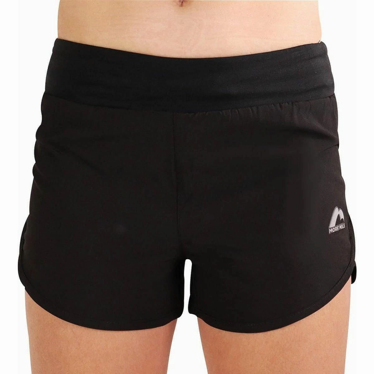More Mile Strive Womens Running Shorts - Black Preppy Style Slip Resistant Inner Grip
