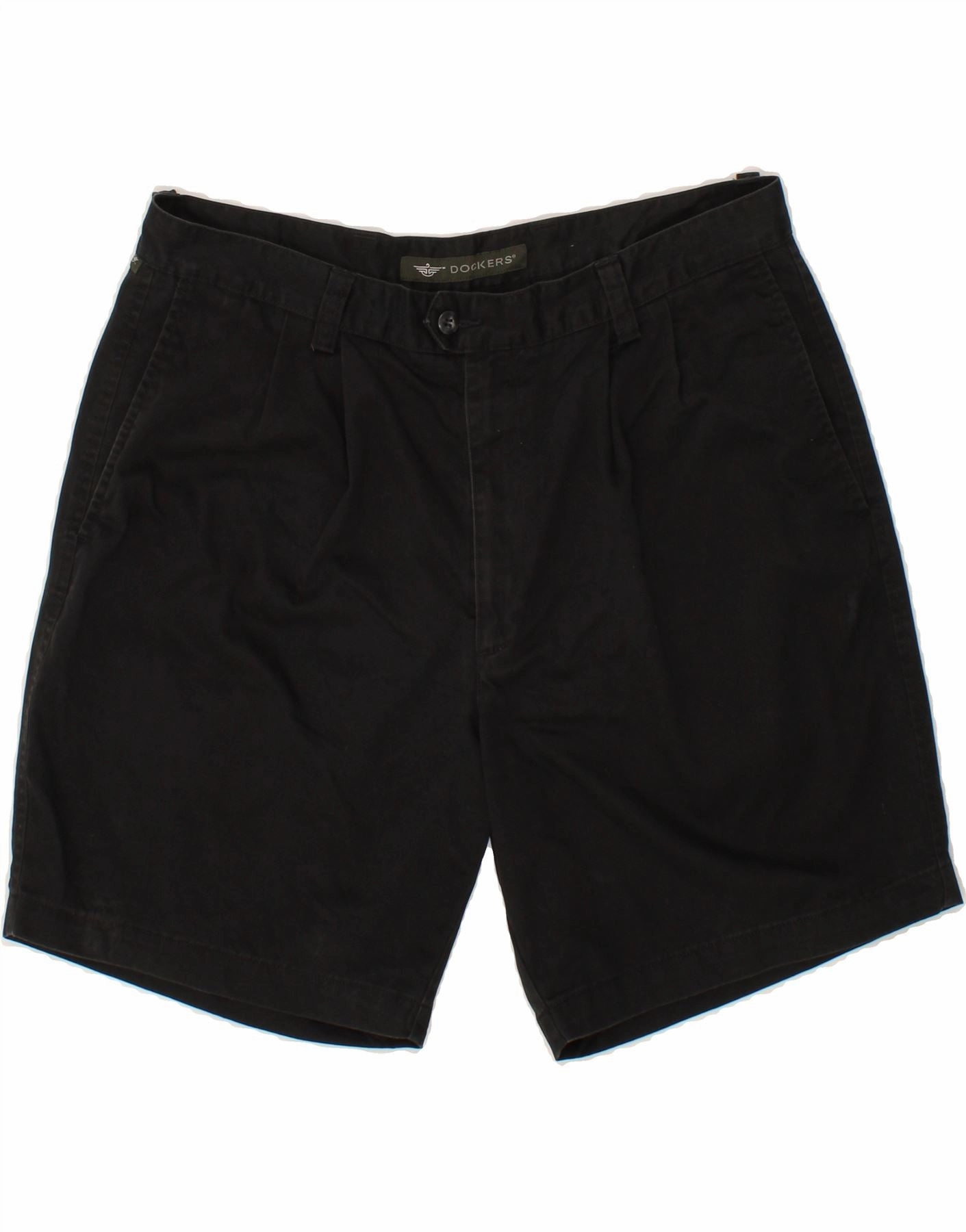DOCKERS Mens Pegged Chino Shorts W36 Large Black Easy Care Fabric Daily Layer
