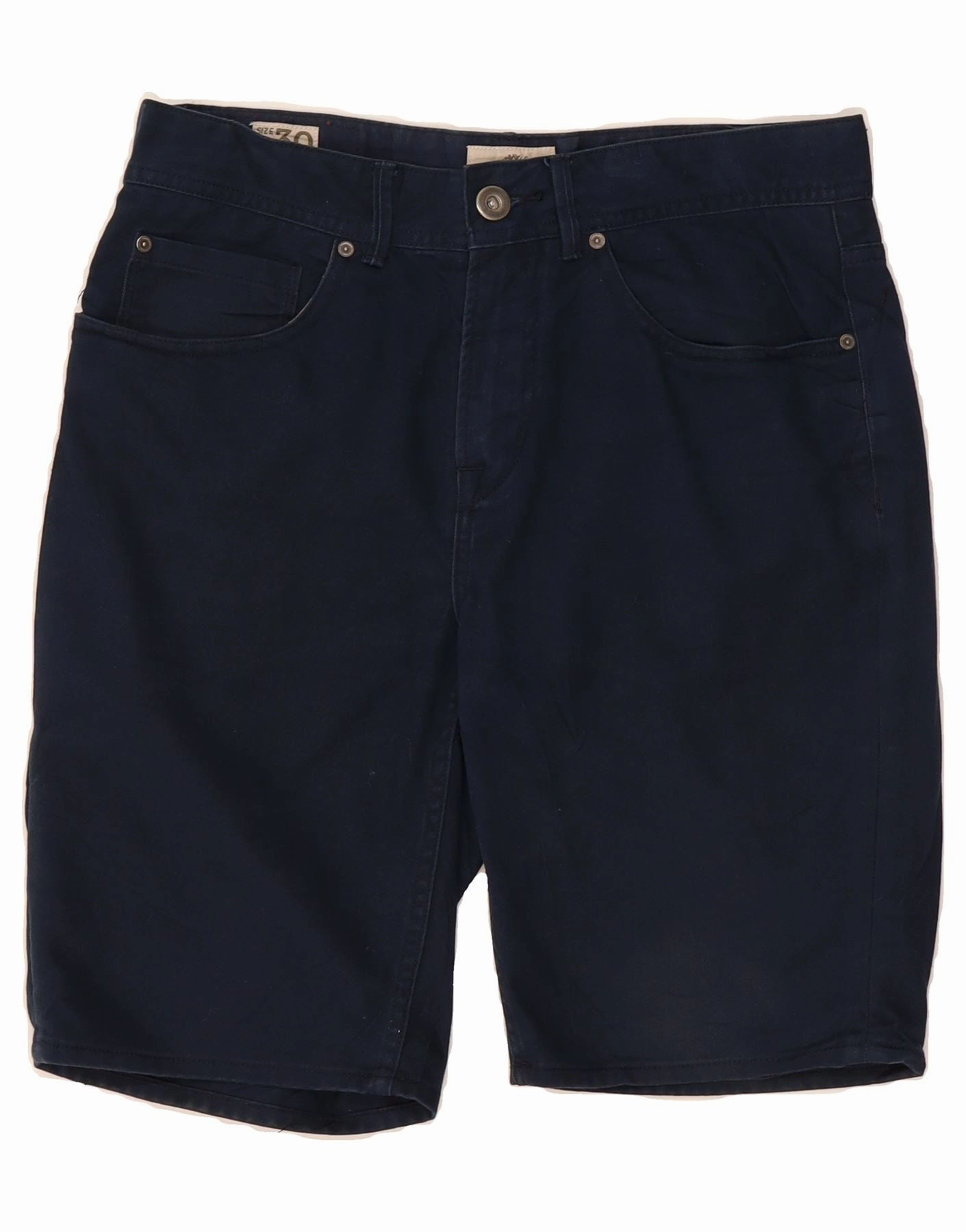 TIMBERLAND Mens Denim Shorts W30 Medium  Navy Blue Cotton Leather Look