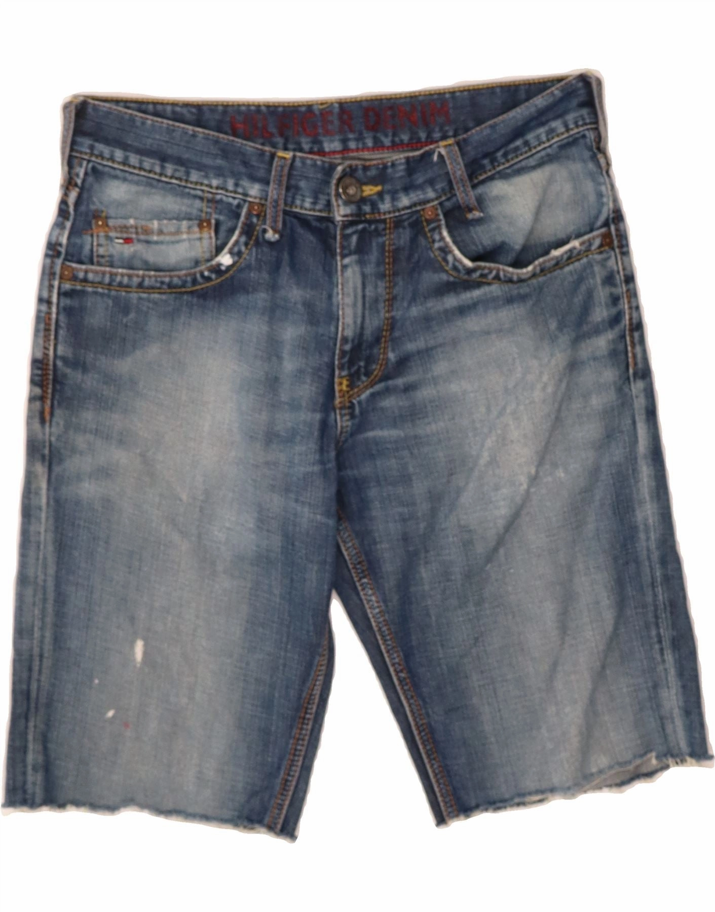 QuickAccessPockets TOMMY HILFIGER Mens Denim Shorts W30 Medium Blue Cotton