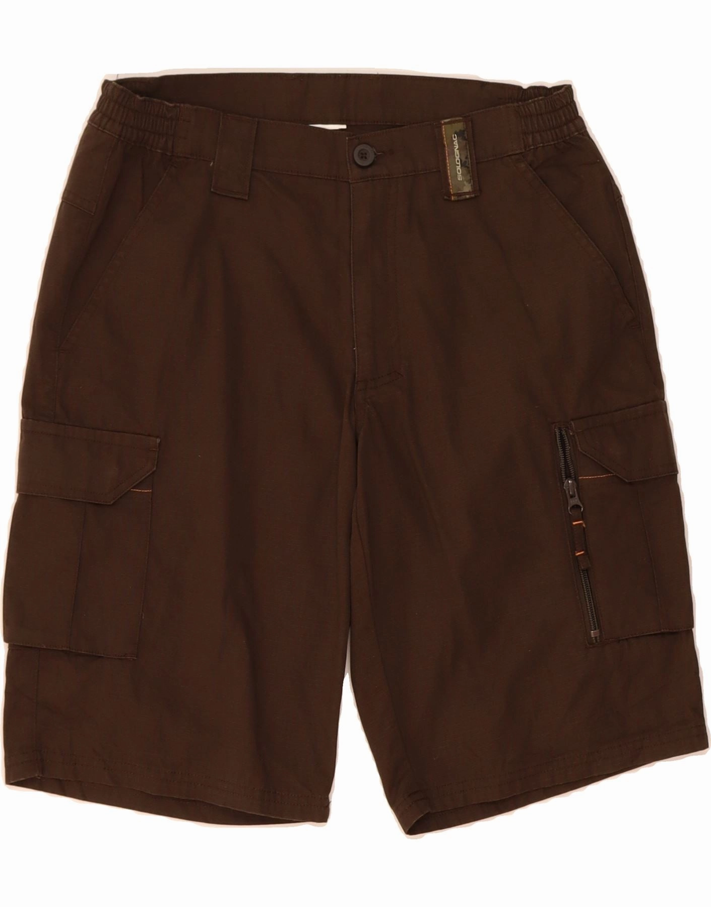 Soft Layers SOLOGNAC Mens Cargo Shorts W30 Medium Brown
