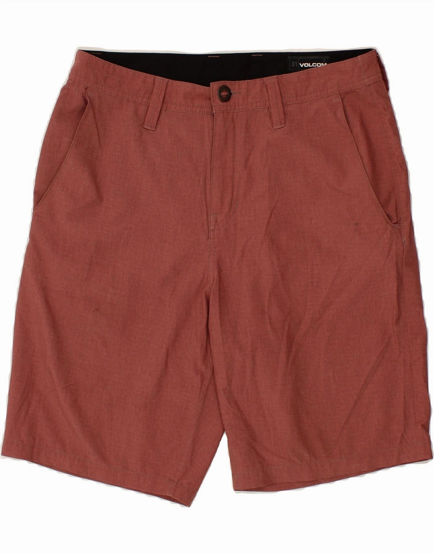 VOLCOM Mens Cargo Shorts W31 Medium Maroon Floral Print