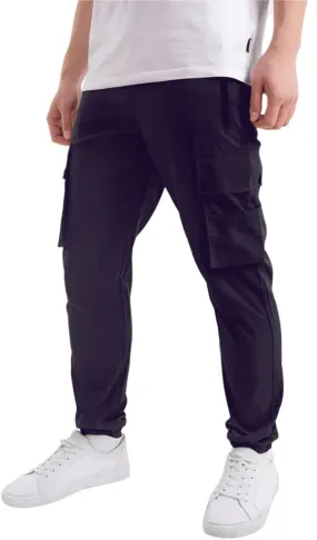Soulstar Combat Mens Cargo Pants - Blue Slim Fit Wear