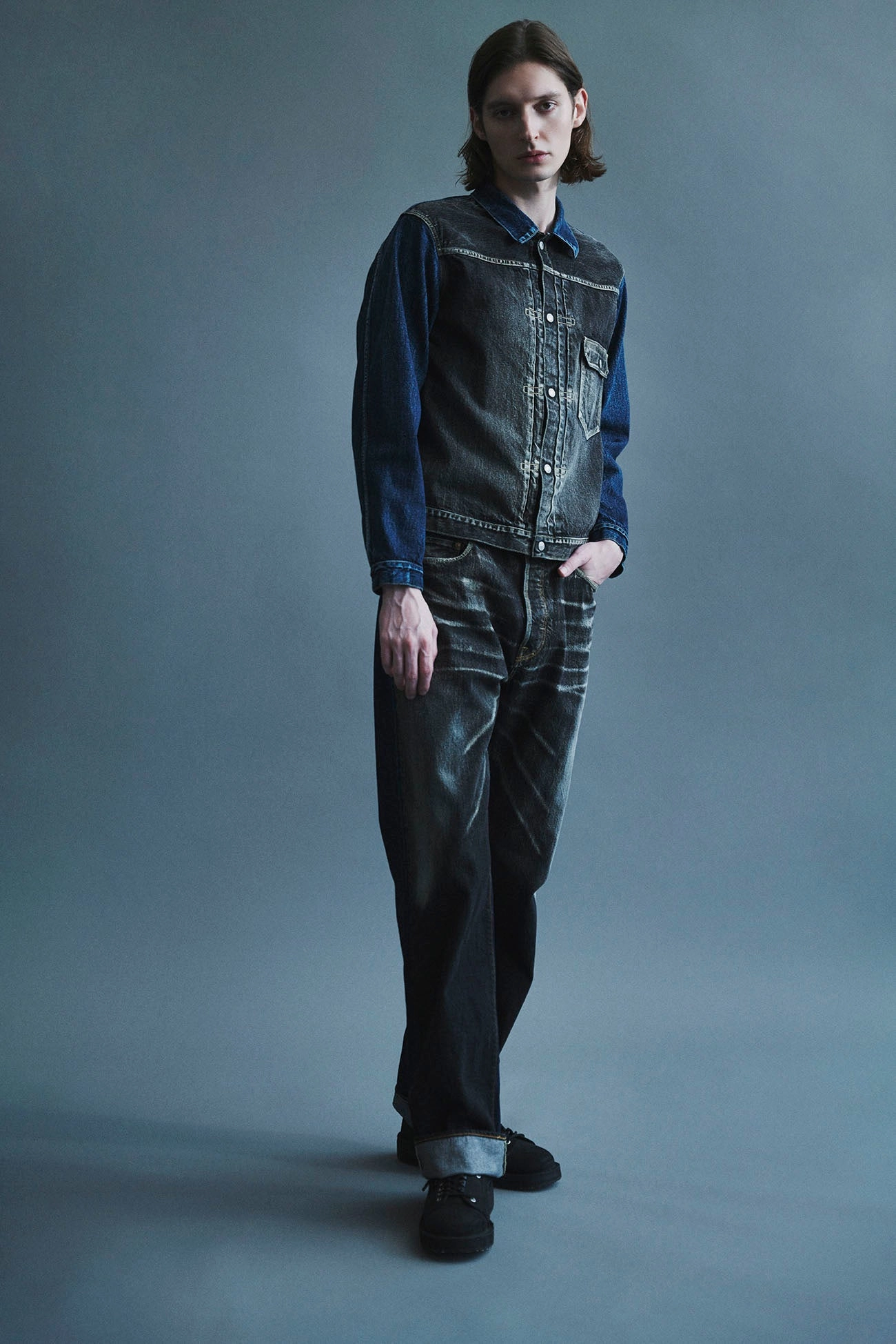 Functional Waist SP 14OZ/MW BICOLOR DENIM PANTS