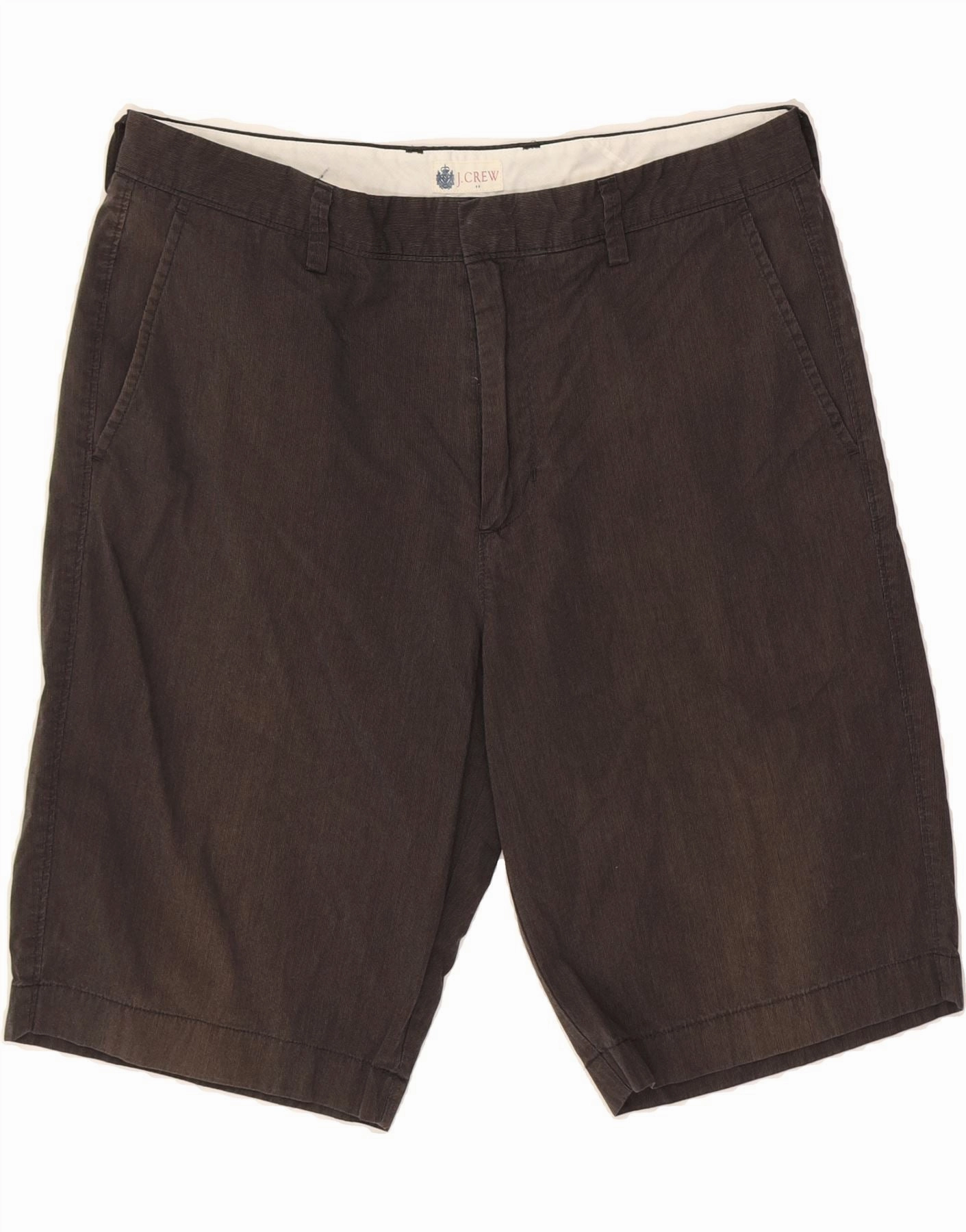 J. CREW Mens Chino Shorts W34 Large Grey Cotton Lightweight Design Luxury Feel