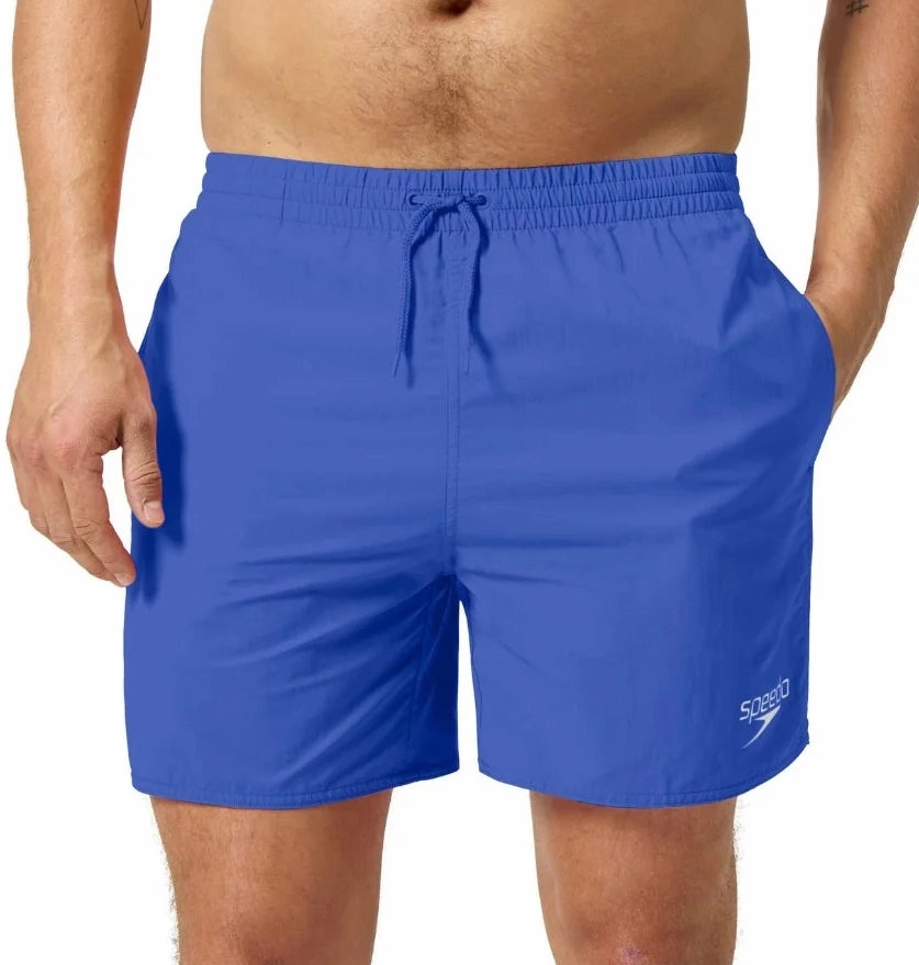 Speedo Essentials 16 Inch Mens Swim Shorts - Blue Saltwater Resistant Design Breezy Comfort