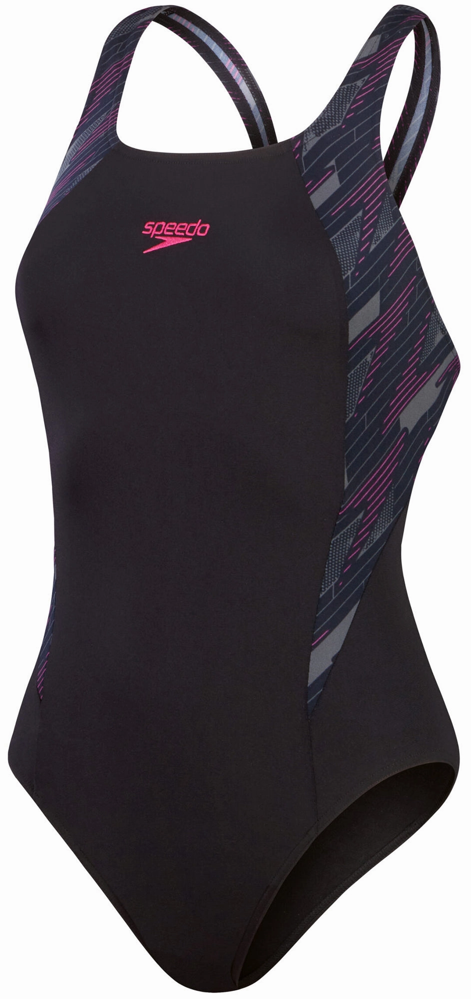 Perfect Fit Speedo HyperBoom Splice Muscleback Womens Swimsuit - Black