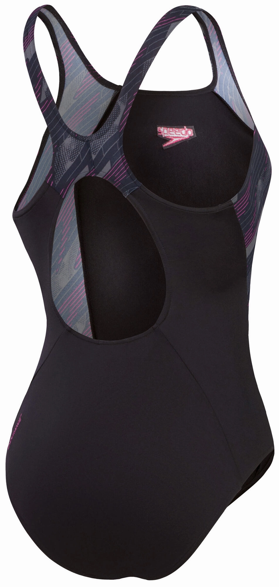 Quick Drying Coastal Vacation Speedo HyperBoom Splice Muscleback Womens Swimsuit - Black