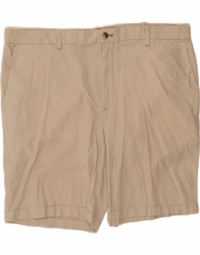 IZOD Mens Chino Shorts W40 XL Beige Cotton Low Profile Zipper