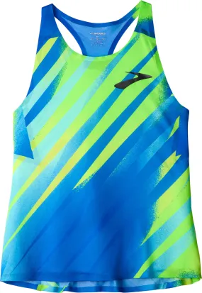 Curved Hem Everyday Outfit Brooks Elite Womens Running vest Tank Top - Blue