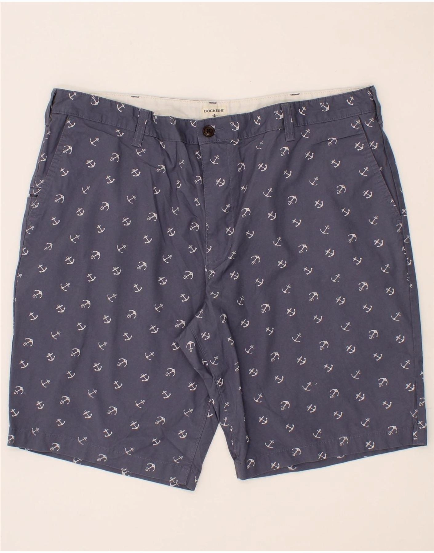 Unisex style Layer Ready DOCKERS Mens Abstract Pattern Chino Shorts W40 XL Navy Blue Cotton