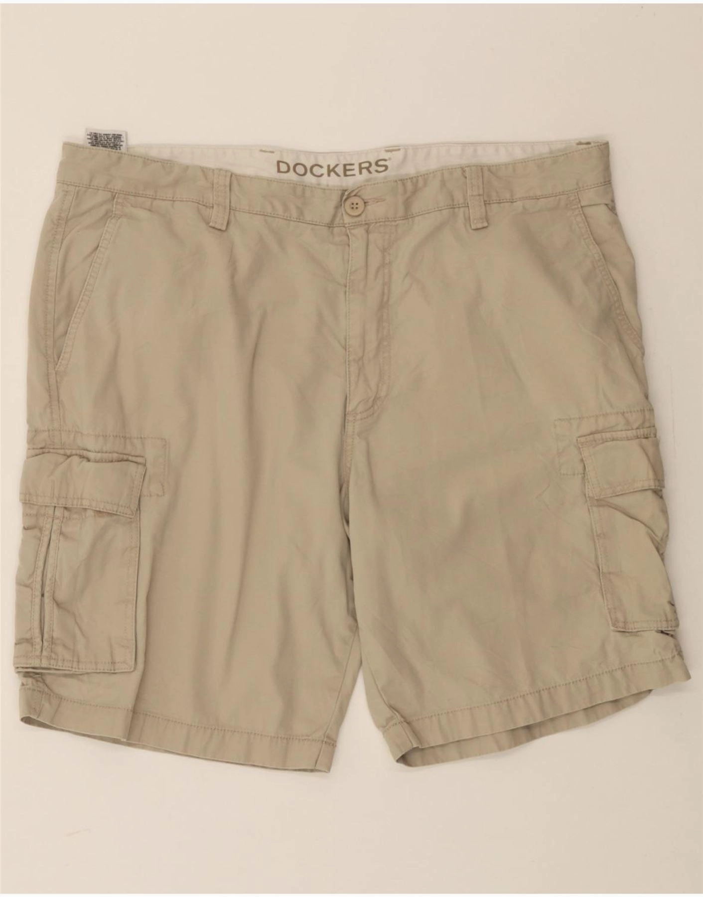 DOCKERS Mens Cargo Shorts W42 2XL Beige Cotton Chic Comfort